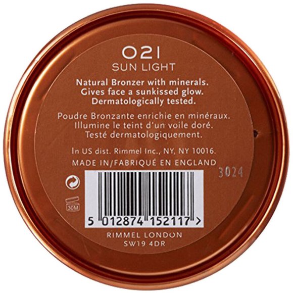 NWT SEALED LOT OF 2 RIMMEL LONDON NATURAL BRONZER 021 SUN LIGHT  0.49 OZ EACH - Picture 3 of 4